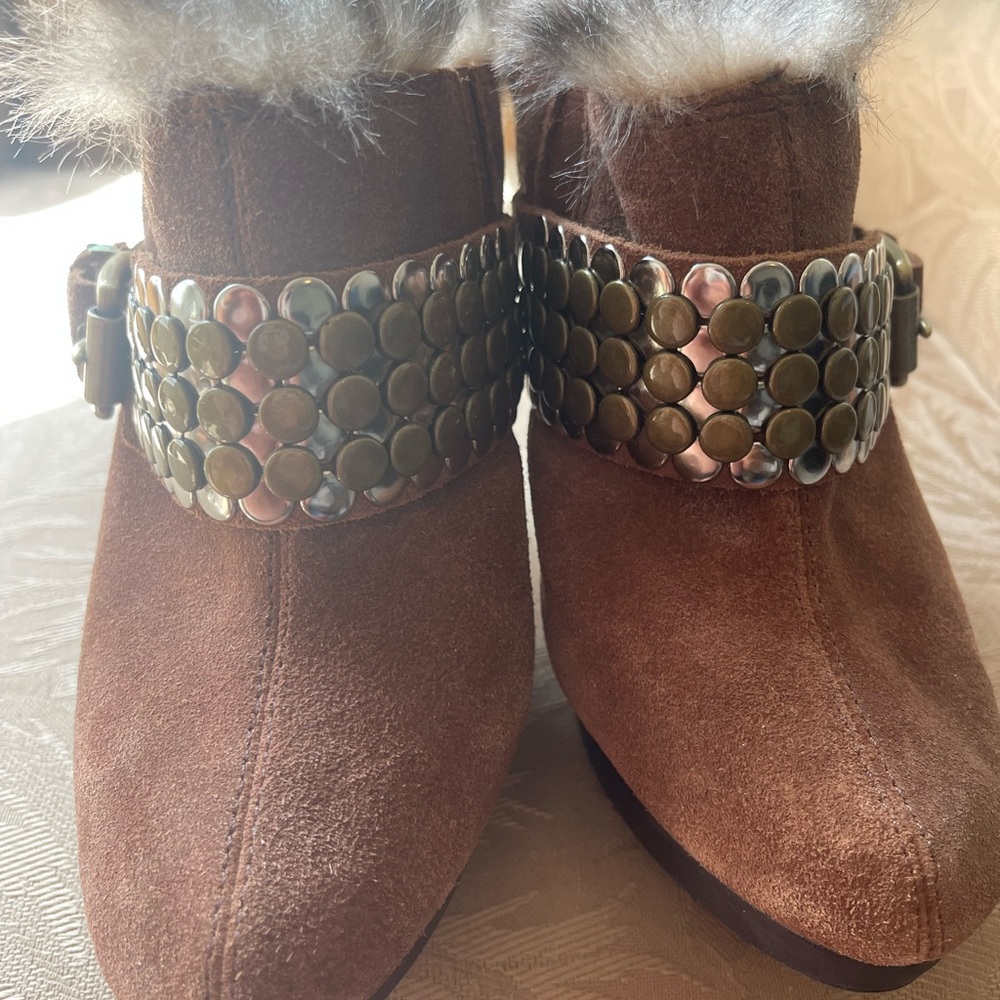 Michael Kors  Brown Suede Clogs-Fur Lined- Size 8-New
